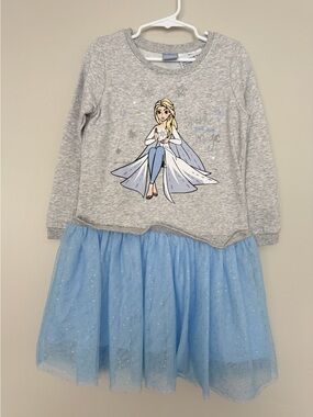 Disney Grey Top with Blue Tulle Princess Dress